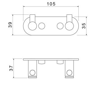 Крючок двойной Aquatek Европа AQ4102BGM шлифованный чёрный хром